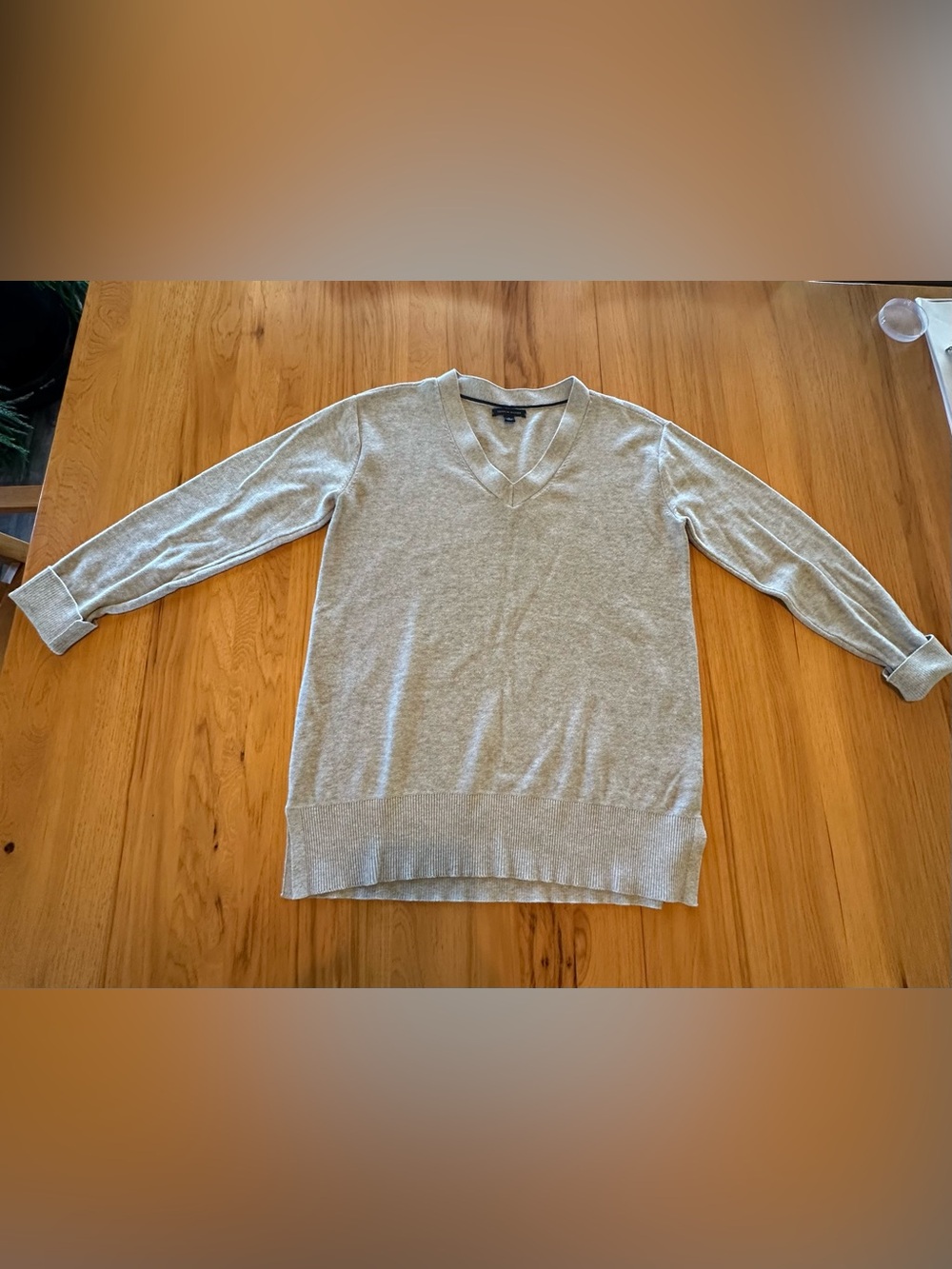 Tommy Hilfiger Light Gray Knit Sweater Top